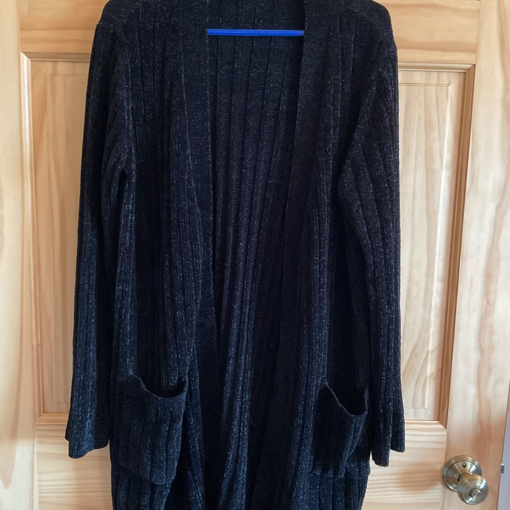 Matty M Black Ribbed Cardigan